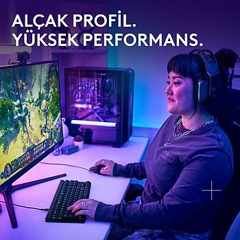 Logitech G515 Tkl 920-012872 Tactile Switch Kablolu D���k Profilli Rgb Ayd�nlatmal� Ingilizce Oyun Klavyesi, Siyah