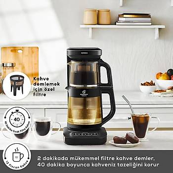 Karaca �aysever Robotea Pro Connect 4 in 1 Konu�an Cam �ay Makinesi Agate