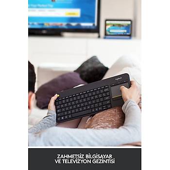 Logitech K400 Plus 920-007149 Touchpad Dokunmatik Smart TV Siyah Q Kablosuz Klavye