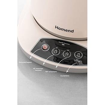 Homend Royaltea 1757H 1700W Konu�an Cam Demlikli �ay Makinesi Beyaz