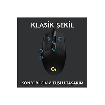 Logitech 910-005823 G102 LightSync Black 8000DPI 6 Tu� Optik RGB Siyah Kablolu Gaming (Oyuncu) Mouse