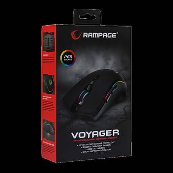 Rampage SMX-R27 7200 DPI Voyager USB RGB Makrolu Gaming Oyuncu Mouse -Siyah