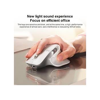 Logitech MX Master 3S Performans 8000 DPI Optik Sensrl Sessiz Kablosuz Mouse - Ak Gri 910-006560
