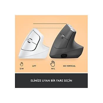 Logitech Lift BEYAZ 910-006475 Ergonomik Dikey Optik Kablosuz Mouse