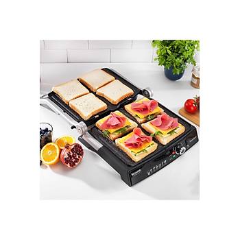 Schafer Concept Grill 2000 W Y�kanabilir Plaka Tost Makinesi-Inox 2S082-25007-INX01