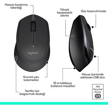 Logitech MK345 Siyah 920-006514 Kablosuz Klavye Mouse Seti
