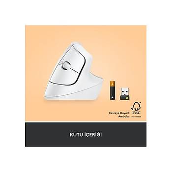 Logitech Lift BEYAZ 910-006475 Ergonomik Dikey Optik Kablosuz Mouse