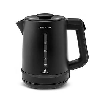 KARACA BERRY TEA CELIK DEMLIKLI CAY MAKINESI VE KETTLE SHINY BLACK E227TM 