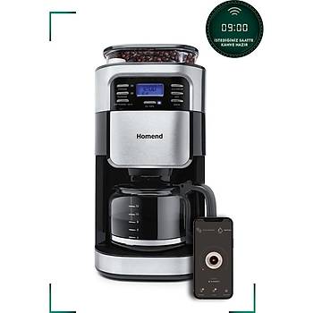 HOMEND SMART COFFEEBREAK 5007H 1.2 LITRE CEKIRDEK OGUTUCULU UYGULAMA DESTEKLI FILTRE KAHVE MAKINESI
