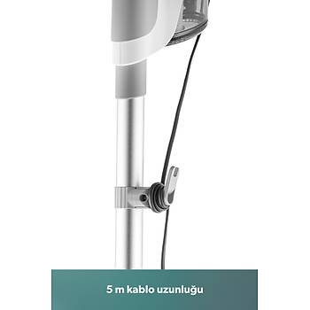 Homend Dustroyer 1272H 2 in 1 Kablolu Dikey S�p�rge Beyaz Gri