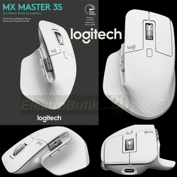 Logitech MX Master 3S Performans 8000 DPI Optik Sensrl Sessiz Kablosuz Mouse - Ak Gri 910-006560