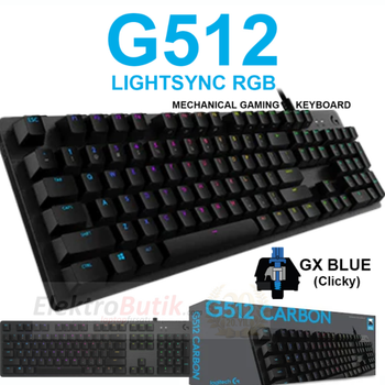 Logitech G512 Carbon 920-008947 RGB GX Blue Switch Kablolu Mekanik Q T�rk�e Oyuncu Klavyesi