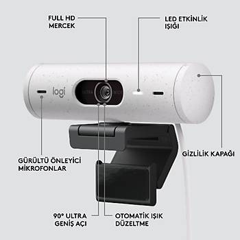 LOGITECH BRIO 500 FULL HD 1080P MIKROFONLU WEB KAMERASI  BEYAZ 960-001428