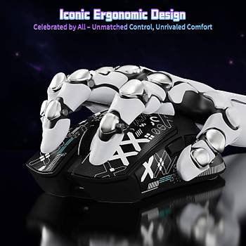 ATTACK SHARK X11 SE Siyah �arjl� Makrolu Ergonomik Optik Kablosuz Oyuncu Mouse + Etiket PixArt PAW3311 Sens�r, 22000 DPI, BT/2.4G