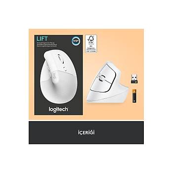 Logitech Lift BEYAZ 910-006475 Ergonomik Dikey Optik Kablosuz Mouse