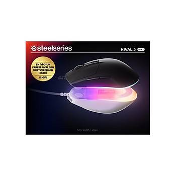 Steelseries Rival 3 Gen 2 Siyah SSM62515 RGB Optik Kablolu Oyuncu Mouse