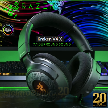 Razer Kraken V4 X Siyah USB-C RZ04-05180100-R3M1 Chroma RGB Kablolu Oyuncu Kulakl�k