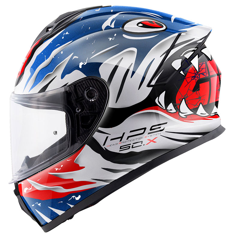 Givi 50.X Sharkbite Mavi-Beyaz-Kırmızı Kapalı Motosiklet Kaskı