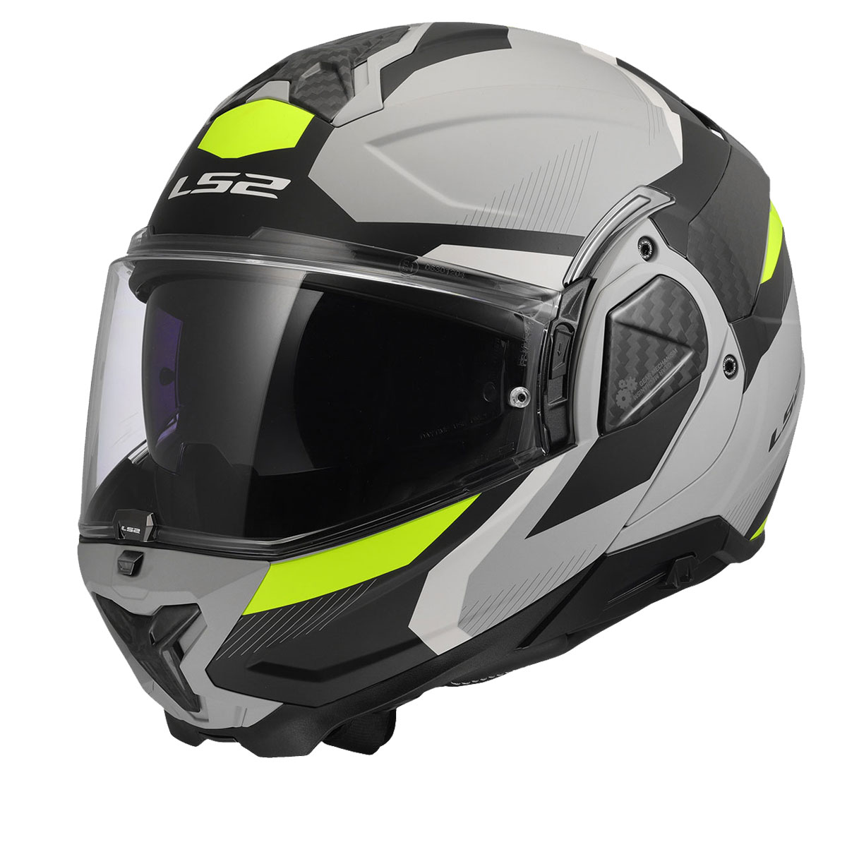 LS2 Advant 2 Trıple Mat Gri- Siyah-Neon Sarı Çene Açılır Motosiklet Kaskı