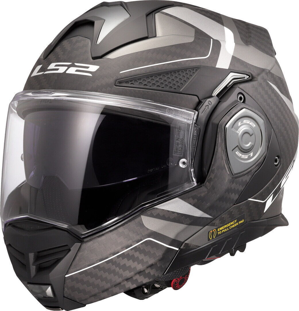 LS2 Advant X Karbon Horizon  Mat Gümüş-Gri Çene Açılır Motosiklet Kaskı