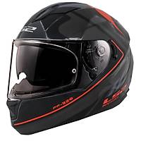  LS2 STREAM EVO GGIO MAT SYAH-KIRMIZI KASK 