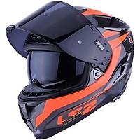LS2 Challenger Cannon Jeans Full Face Motosiklet Kask Siyah Cam