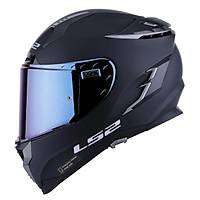 LS2 Challenger Mat Siyah Kapalı Motosiklet Kaskı Mavi Cam