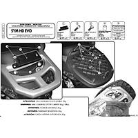  GIVI E291 SYM HD EVO 125-200 (07-15) ARKA ANTA TAIYICI 
