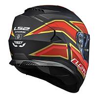  LS2 STORM FOGGY MAT SYAH-KIRMIZI KASK 