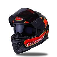 Ls2 Storm 2 Foggy Kapal Motosiklet Kask Siyah - Krmz Siyah Cam