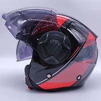 MTS-625 AIK GNE VZRL MOTOSKLET KASKI KIRMIZI-SIYAH