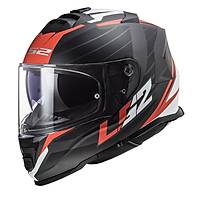  LS2 STORM NERVE MAT SYAH-KIRMIZI KASK 