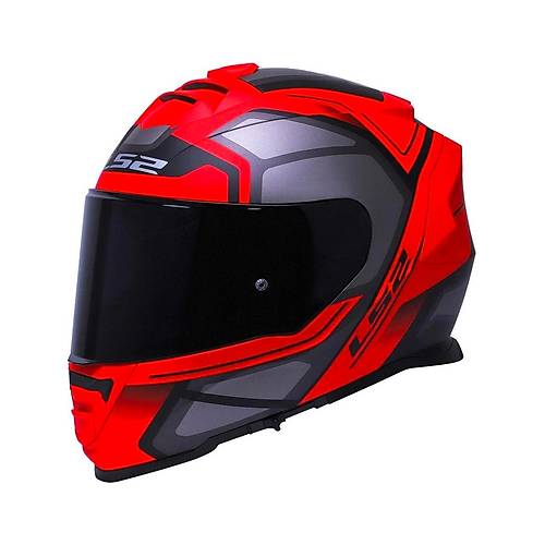 LS2 Storm 2 Faster Mat Kırmızı Kapalı Motosiklet Kaskı Siyah Camlı