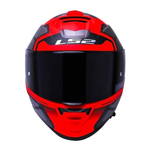 LS2 Storm 2 Faster Mat Kırmızı Kapalı Motosiklet Kaskı Siyah Camlı