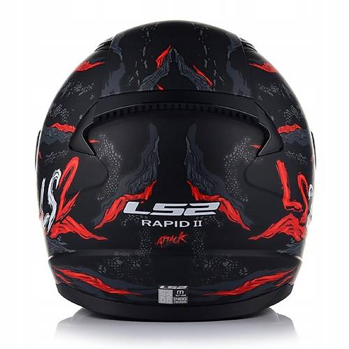 LS2 Rapıd 2 Kaıju Mat Siyah-Kırmızı Fullface Motosiklet Kaskı Gri Camlı