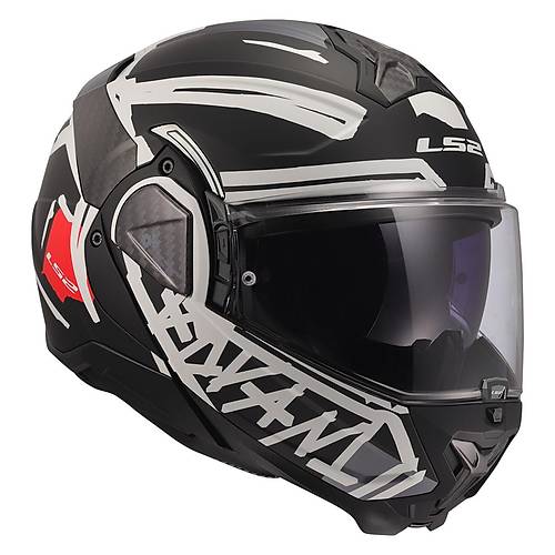 LS2 Advant 2 Tape Mat Siyah-Beyaz �ene A��l�r Motosiklet Kask�
