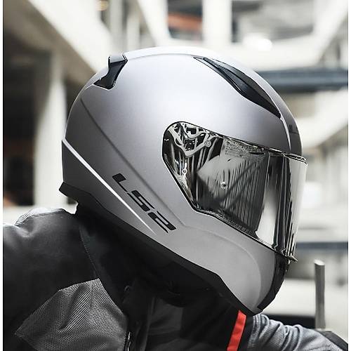 LS2 Rap�d 2 Mat T�tan�um Full Face Motosiklet Kask� Gri Caml�