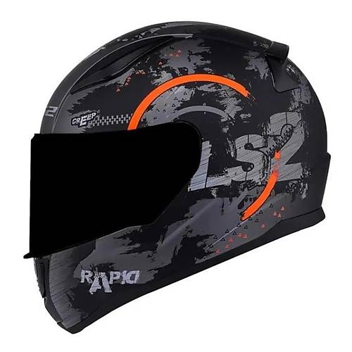 LS2 RAPID 2 CIRCLE FULLFACE MOTOSKLET KASKI SYAH CAMLI