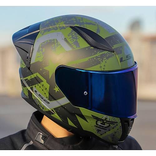 LS2 RAPID 2 RACE THUNDER BIRDS KAPALI MOTOSKLET KASKI MAV VZRL