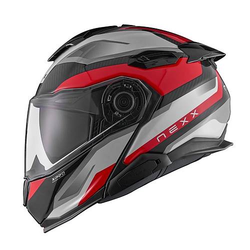 Nexx X.l�fetour Pro M�le Karbon Beyaz-K�rm�z� �ene A��l�r Motosiklet Kask�