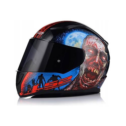 LS2 Rapd 2 Zombe Fullface Motosiklet Kask Siyah Caml