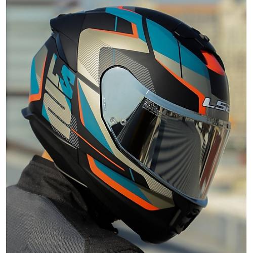 LS2 Stream 2 Road Mat Siyah-Gri Kapal� Motosiklet Kask�  Gri Caml�