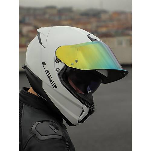LS2 Stream 2 Beyaz Full Face Motosiklet Kask� Gold Caml�