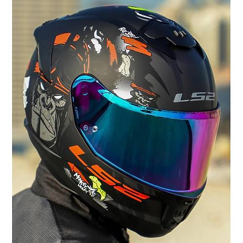 Ls2 Stream 2 Angry Monkey Kapal� Motosiklet Kask� G�kku�a�� Caml�