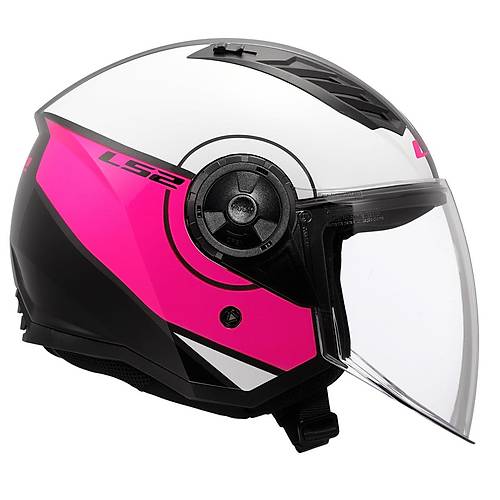 LS2 A�rflow 2 Cover Beyaz-Pembe A��k Motosiklet Kask�