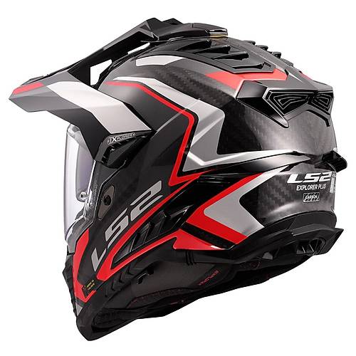LS2 Explorer C Karbon Fronter II Krmz Kask