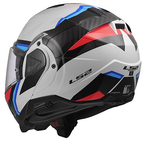LS2 Advant 2 Tr�ple Beyaz-Mavi-K�rm�z�-Siyah �ene A��l�r Motosiklet Kask�