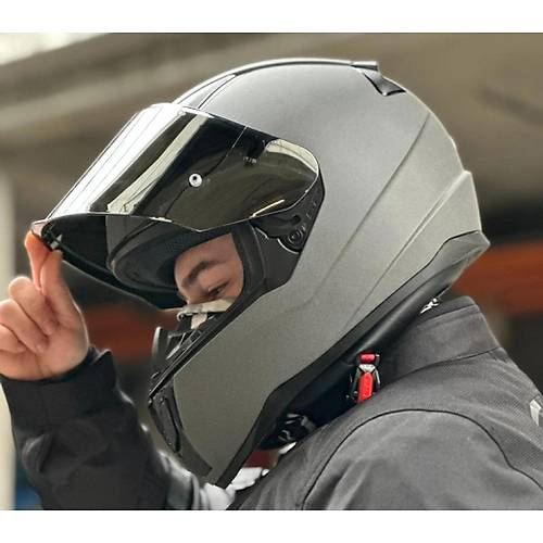 LS2 Rap�d 2 Mat Concrete Full Face Motosiklet Kask� Gri Caml�