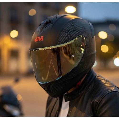 Givi 50.X Snake Mat Karbon Kapal� Motosiklet Kask� Spectra Gold Caml�