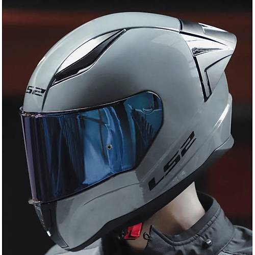 LS2 Rapd 2 Race Nardo Gri Fullface Motosiklet Kask Mavi Caml